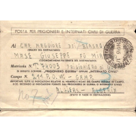 - 1945 POSTA PRIGIONIERI DI GUERRA ALGERIA per CAP. MAGG.  IN ALGERIA -