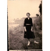 - ALBENGA 1955 - FOTO RAGAZZA DEL IV GINNASIO - NEL FIUME CENTA BELLO E PULITO .