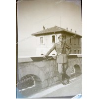 - NEGATIVA FOTOGRAFICA - MILITARE REGIO ESERCITO SU PONTE - ANNI '30