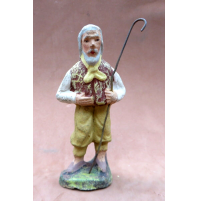 - STATUINA DEL PRESEPE IN PASTA -- PASTORE CON BASTONE -