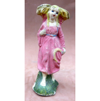 - STATUINA DEL PRESEPE IN PASTA -- RAGAZZA CON CESTA DI GRANO -