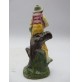 - STATUINA DEL PRESEPE IN PASTA - ZAMPOGNARO CON PANTALONE GIALLO -