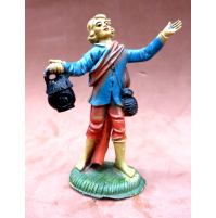 -- STATUINA DEL PRESEPE IN PLASTICA - RAGAZZO CON LAMPADA -