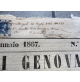 1867 - GAZZETTA DI GENOVA - LA GRECIA E LA TURCHIA - SPEDIZIONE POSTALE