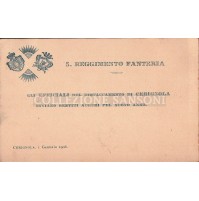 1906 5° REGGIMENTO FANTERIA UFFICIALI DISTACCAMENTO DI CERIGNOLA BUON ANNO