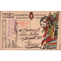 1918 - FRANCHIGIA REGIO ESERCITO TENENTE  5° RGT GENIO MINATORI FRANCESE C11-349