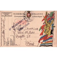 1918 - FRANCHIGIA REGIO ESERCITO TENENTE POSTA MILITARE 137 - C11-366