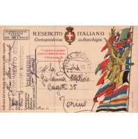 1919 - FRANCHIGIA POSTA MILITARE  TENENTE 5° RGT GENIO ZONA DI GUERRA C11-303