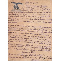 1922 - LETTERA SU CARTA INTESTATA 1° REGGIMENTO ARTIGLIERIA DA MONTAGNA -