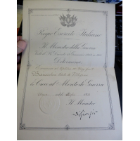 1924 - DIPLOMA R. ESERCITO CROCE AL MERITO DI GUERRA CAPITANO 119° RGT FANTERIA