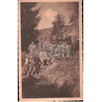 1930ca FOTO DI GRUPPO DI ALPINISTI SCALATORI IN MONTAGNA T.C.I.