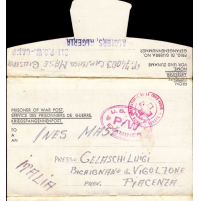 1945 POSTA PRIGIONIERI DI GUERRA  ALGERIA DA CAP. MAGGIORE IN ALGERIA X PIACENZA