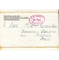 1945 POSTA PRIGIONIERI DI GUERRA ALGERIA da CAP. MAGGIORE IN ALGERIA X PIACENZA