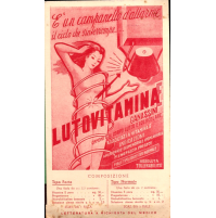 1950 CARTOLINA PUBBLICITARIA FARMACEUTICA - LUTOVITAMINA GANASSINI -