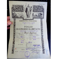 1951 - FOGLIO DI CONGEDO ILLIMITATO - ESERCITO ITALIANO DISTRETTO DI SAVONA