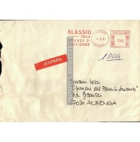 1981 - REPUBBLICA ANNULLO MECCANICO ROSSO - AZIENDA DI SOGGIORNO ALASSIO EXPRES