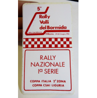 ADESIVO VINTAGE 1985 - 5° RALLY VALLI DEL BORMIDA - MILLESIMO -