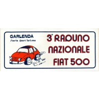 ADESIVO VINTAGE - 3° RADUNO NAZIONALE FIAT 500 GARLENDA SAVONA