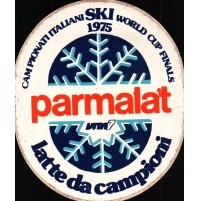 ADESIVO VINTAGE - PARMALAT CAMPIONATI ITALIANI SKI WORLD CUP FINALS 1975 LATTE