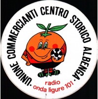 ADESIVO VINTAGE - UNIONE COMMERCIANTI ALBENGA RADIO ONDA LIGURE 101 -  C5-908