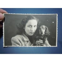 ALASSIO 1946 - FOTOGRAFIA DI RAGAZZA CON CAGNOLINO - 