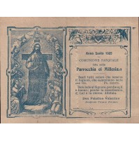 ANNO SANTO 1925 - COMUNIONE PASQUALE FATTA NELLA PARROCCHIA DI MILLESIMO SAVONA