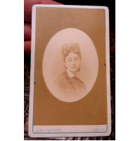 ANTICA FOTO CARTONATA FINE 1800 - RAGAZZA A LIMOGES -