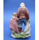 ANTICA STATUINA DEL PRESEPE IN CARTAPESTA - ANZIANO E BAMBINA ALTEZZA : 9 CM