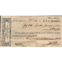 ASSEGNO BANCARIO FRATELLI MONTINA S.GIOVANNI MANZANO UDINE - 1928 - 