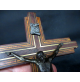 BELLO ED ANTICO CROCIFISSO IN METALLO E LEGNO - GESU' CRISTO - INRI