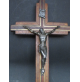 BELLO ED ANTICO CROCIFISSO IN METALLO E LEGNO - GESU' CRISTO - INRI