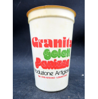 BICCHIERE IN PLASTICA VINTAGE - GRANITA GELATI PANIZZA - LOANO SAVONA -