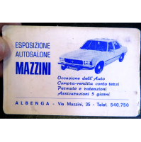 BIGLIETTO DA VISITA ANNI 70 - AUTOSALONE MAZZINI ALBENGA - AUTOMOBILI