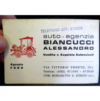 BIGLIETTO DA VISITA ANNI 70 - BIANCUCCI A. VENDITA AUTOMOBILI BORGHETTO S.S. SV