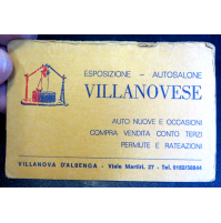 BIGLIETTO DA VISITA ANNI 70 ESPOSIZIONE AUTOSALONE VILLANOVESE VILLANOVA ALBENGA