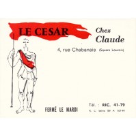 BIGLIETTO DA VISITA - LE CESAR Chez Claude - Rue Chabanais Paris -