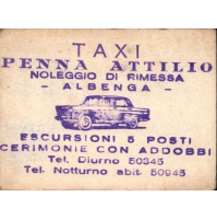 BIGLIETTO DA VISITA - TAXI PENNA ATTILIO ALBENGA - 1960ca