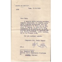 CAMERA DEI DEPUTATI 1953 FIRMA DEPUTATO - PAOLO CAPPA -  
