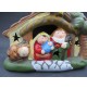 CAPANNA NATIVITA' PRESEPE IN CERAMICA - MARIA GIUSEPPE E GESU' BAMBINO