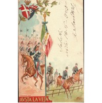 CARTOLINA 6° LANCIERI D' AOSTA - AUSTA LA VEJA - VG 1905 - 