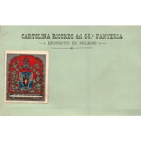 CARTOLINA CON CHIUDILETTERA ERINNOFILO 66° REGGIMENTO FANTERIA DEPOSITO MILANO