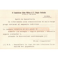 CARTOLINA - COSTANTINIANO ORDINE MILITARE DI S. GIORGIO D'ANTIOCHIA -  C9-1116