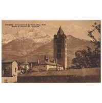 CARTOLINA DI AOSTA CAMPANILE DI S.ORSO BECCA DI NONA E M.EMILIUS  5-27