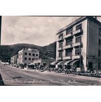 CARTOLINA DI LAIGUEGLIA SAVONA ANNI '50 PENSIONE SORRISO E VIA AURELIA C3-017