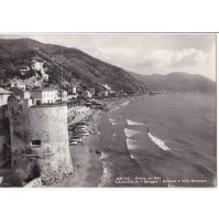 CARTOLINA DI LAIGUEGLIA SPIAGGIA STAZIONE E VILLA MIRAMARE 3-166