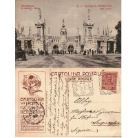 CARTOLINA ESPOSIZIONE DI MILANO 1906 - ENTRATA PRINCIPALE VG