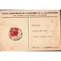 CARTOLINA PUBBLICITARIA CASA EDITRICE R.CARABBA LANCIANO - PER ALBENGA 1946