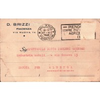 CARTOLINA PUBBLICITARIA D. BRIZZI PIACENZA - 1929 - 