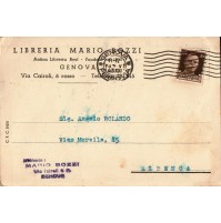 CARTOLINA PUBBLICITARIA LIBRERIA MARIO BOZZI GENOVA - PER ALBENGA 1943