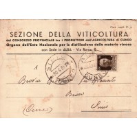 CARTOLINA PUBBLICITARIA - SEZIONE DELLA VITICOLTURA PRODUTTORI CUNEO 1939 - 
